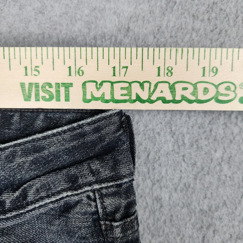 Ecko Unltd 714 Straight Fit Jeans Mens 32x32 Black Denim Whiskered Streetwear